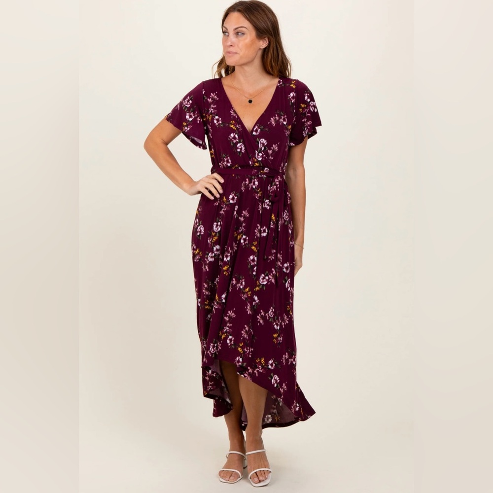 Pink Blush Burgundy high low dress